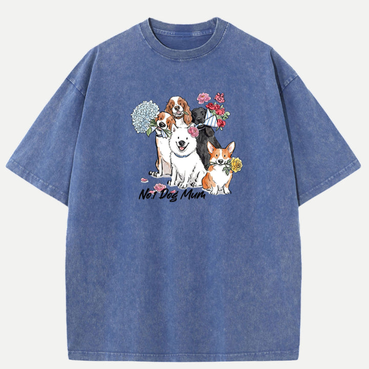 Cute Floral Dogs "No.1 Dog Mum" Graphic T-shirt