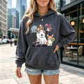 Cute Floral Dogs "No.1 Dog Mum" Graphic Hoodie