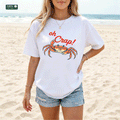 Oh Crap Crab Graphic T-shirt, Funny Beach Summer Tee