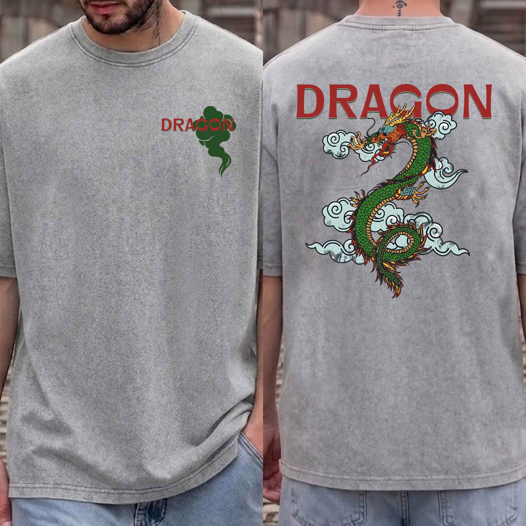 Vintage Japanese Dragon Graphic T-shirt