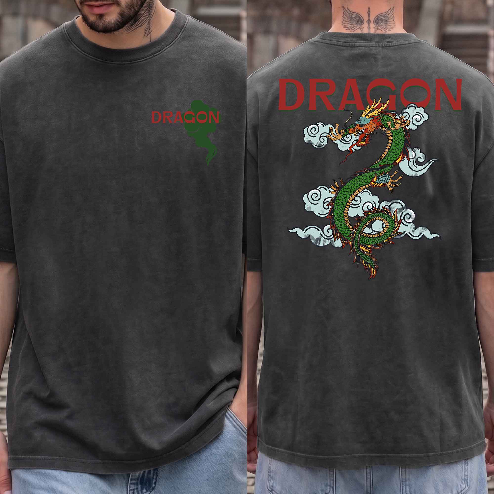 Vintage Japanese Dragon Graphic T-shirt