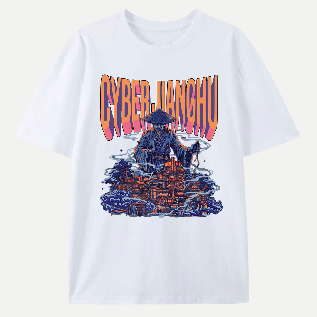 Cyber Jianghu Futuristic Graphic T-Shirt