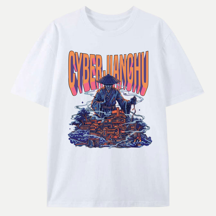 Cyber Jianghu Futuristic Graphic T-Shirt