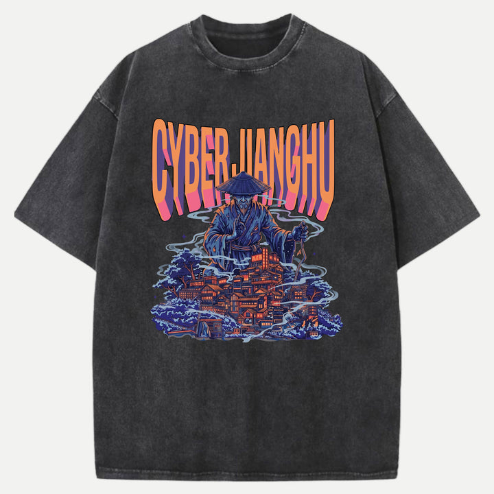 Cyber Jianghu Futuristic Graphic T-Shirt
