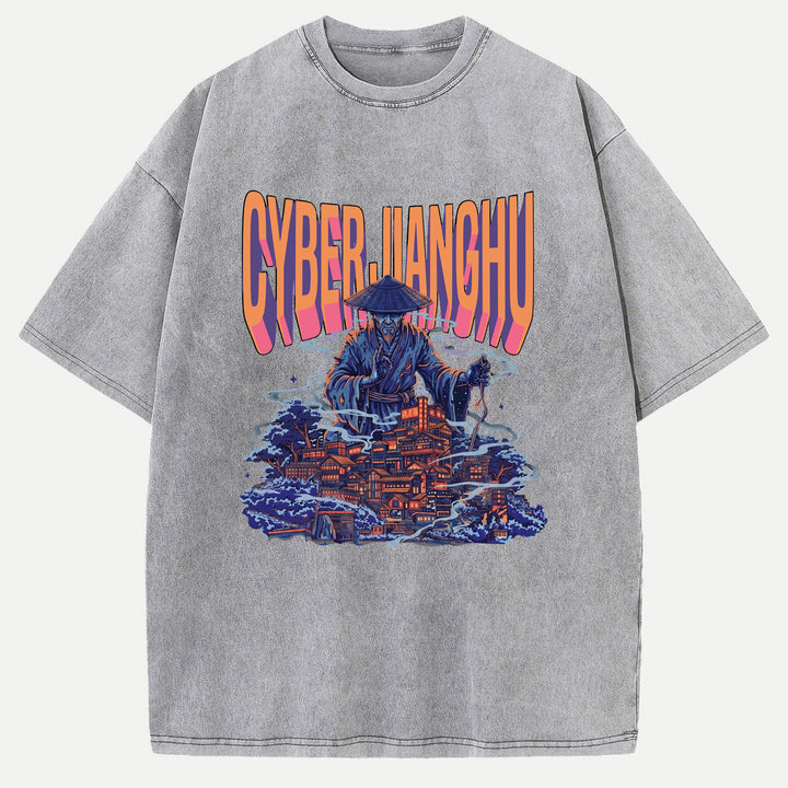 Cyber Jianghu Futuristic Graphic T-Shirt