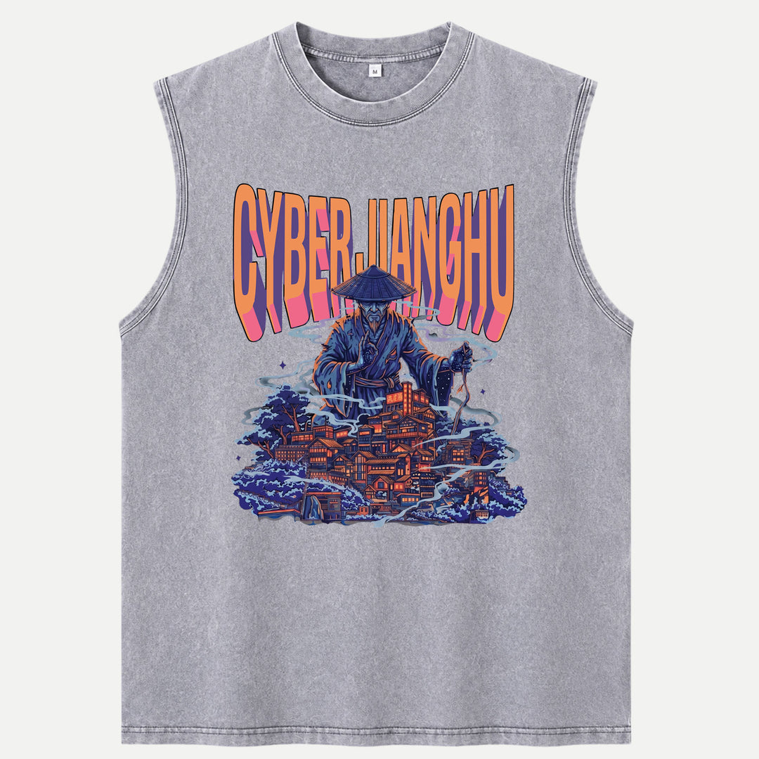 Cyber Jianghu Futuristic Graphic T-Shirt