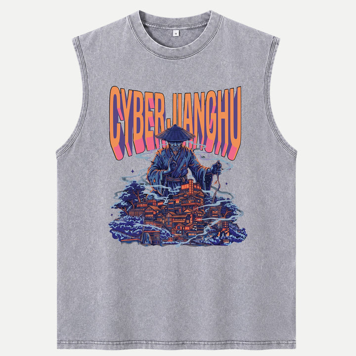 Cyber Jianghu Futuristic Graphic T-Shirt