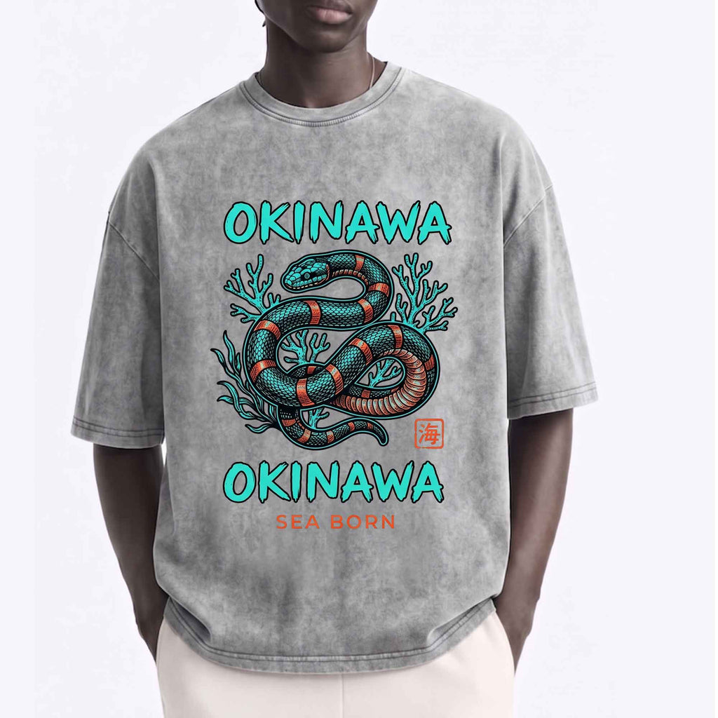 Vintage Okinawa Sea Snake Graphic T-shirt