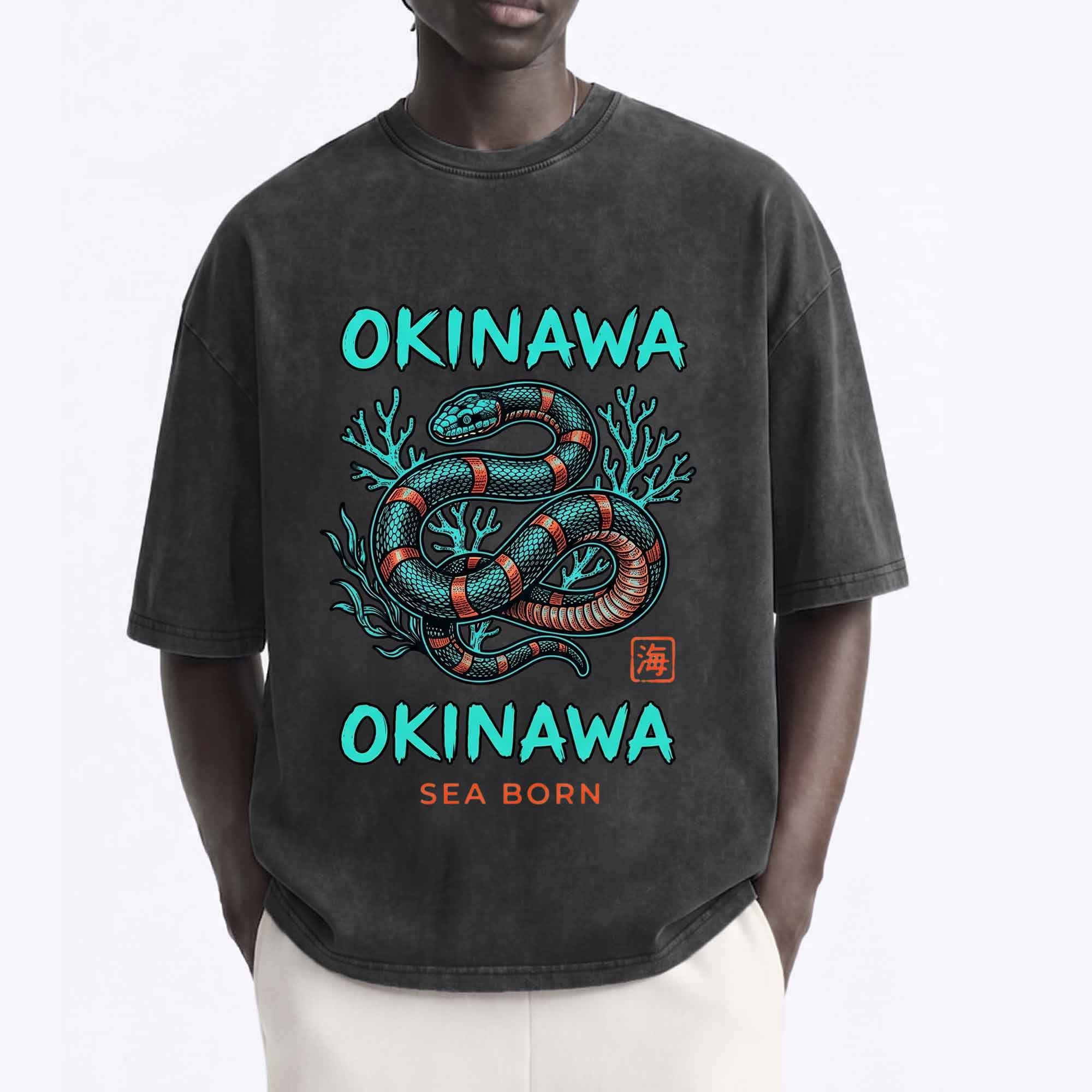 Vintage Okinawa Sea Snake Graphic T-shirt