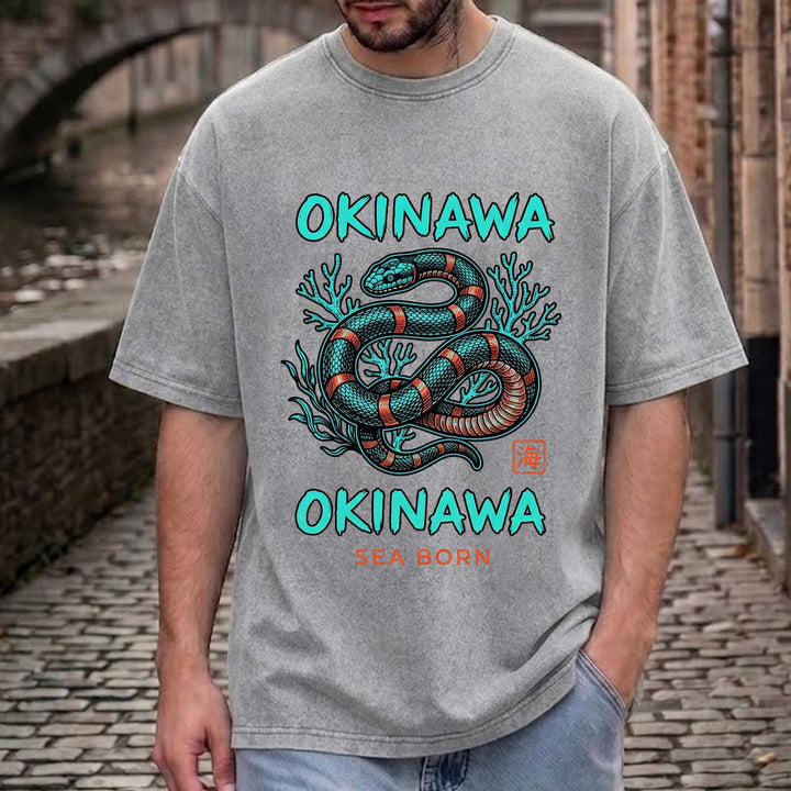 Vintage Okinawa Sea Snake Graphic T-shirt
