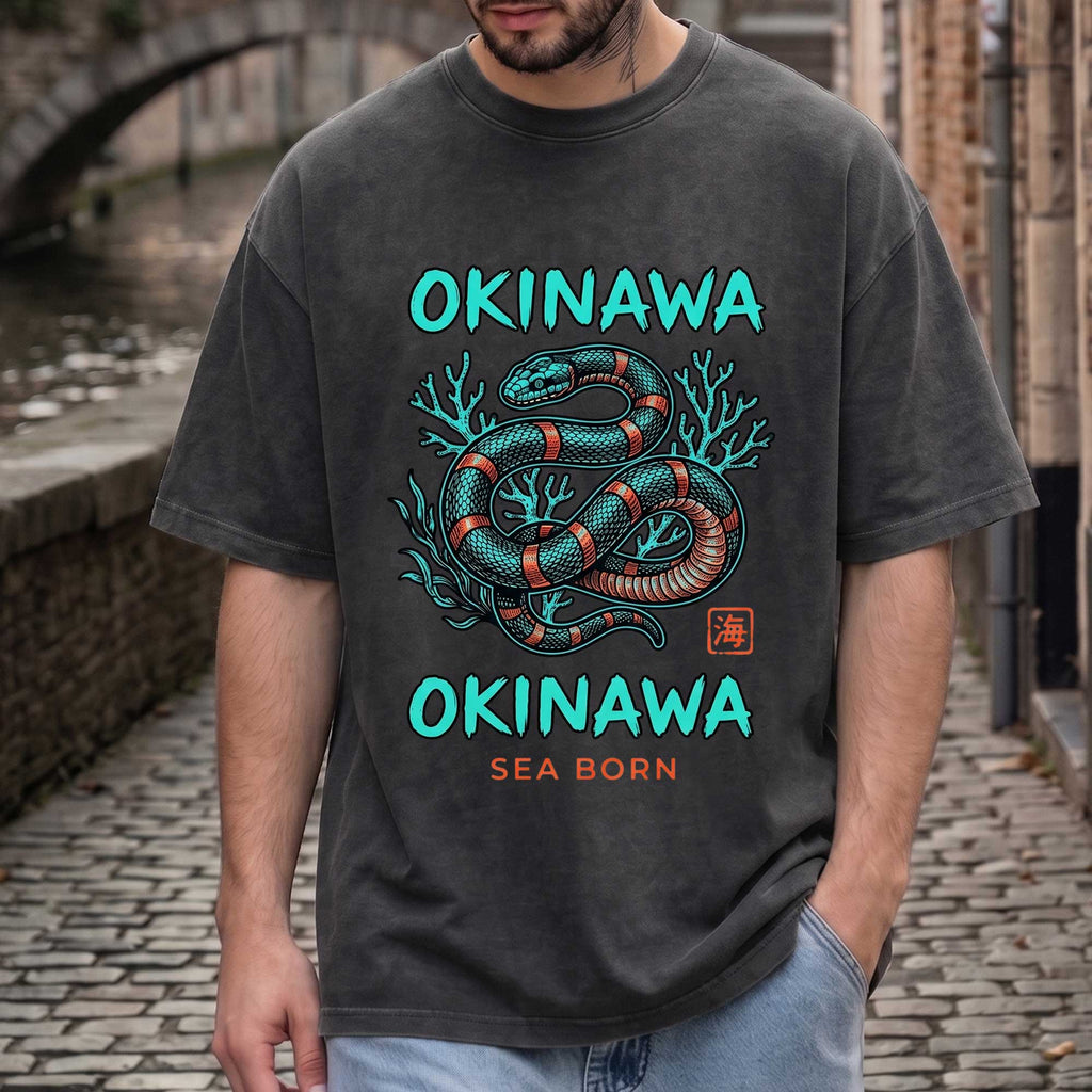 Vintage Okinawa Sea Snake Graphic T-shirt