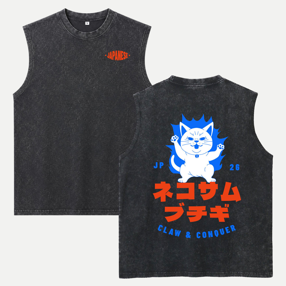 Japanese Cat Claw &amp; Conquer Graphic T-Shirt