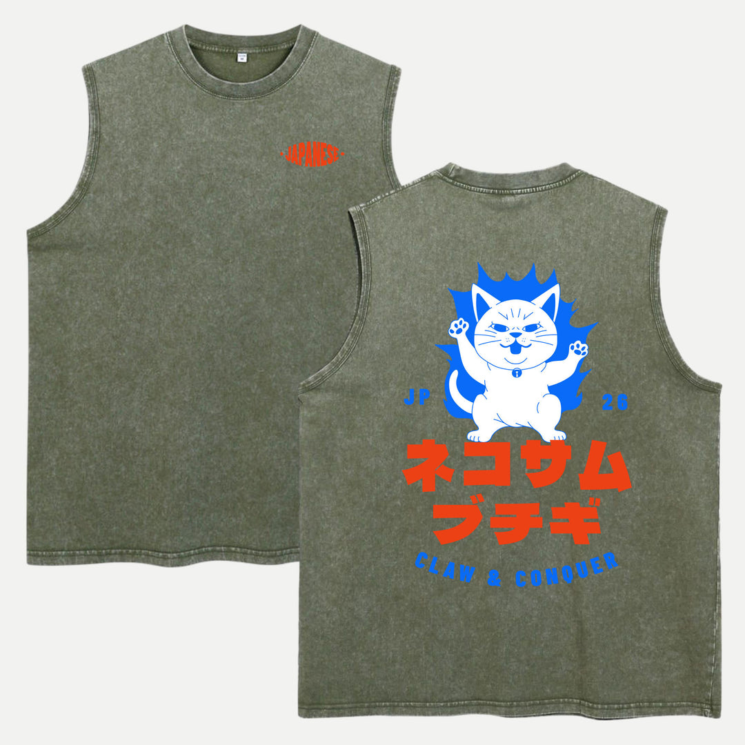 Japanese Cat Claw &amp; Conquer Graphic T-Shirt