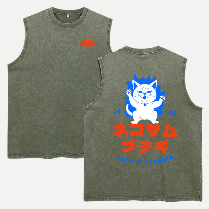 Japanese Cat Claw &amp; Conquer Graphic T-Shirt