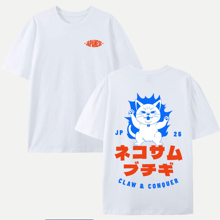 Japanese Cat Claw &amp; Conquer Graphic T-Shirt