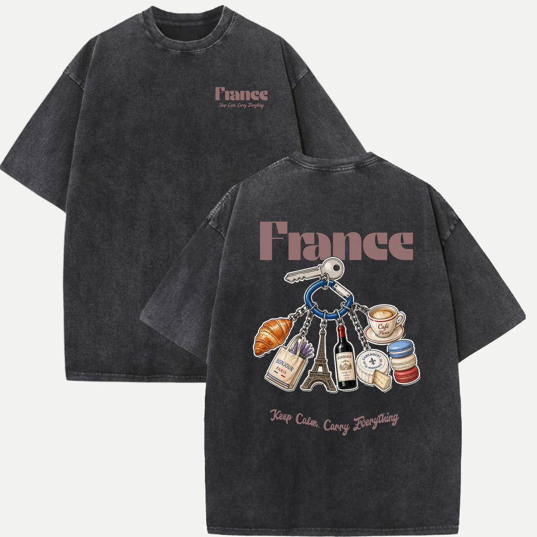 France Souvenir Keychain T-Shirt