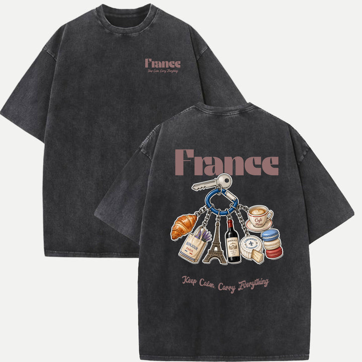 France Souvenir Keychain T-Shirt