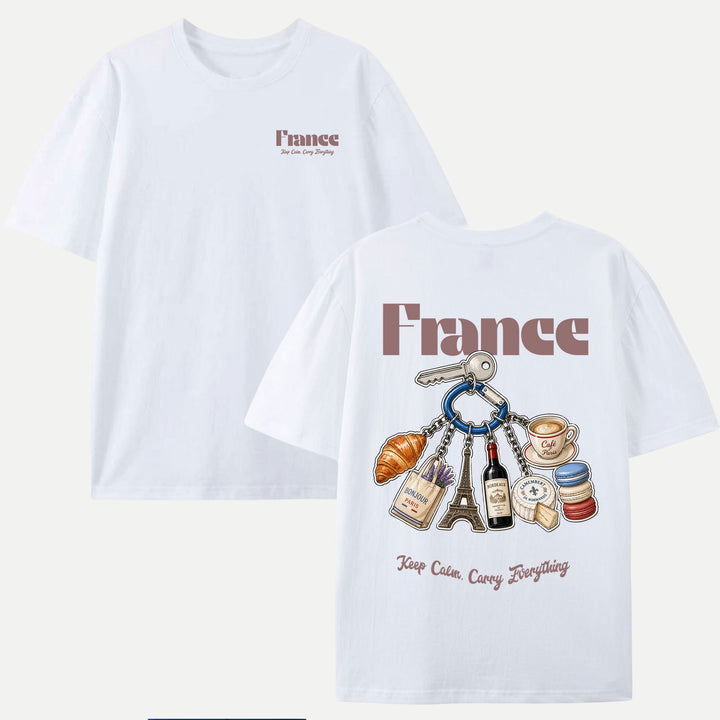 France Souvenir Keychain T-Shirt