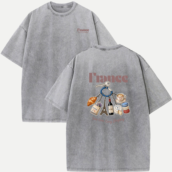 France Souvenir Keychain T-Shirt