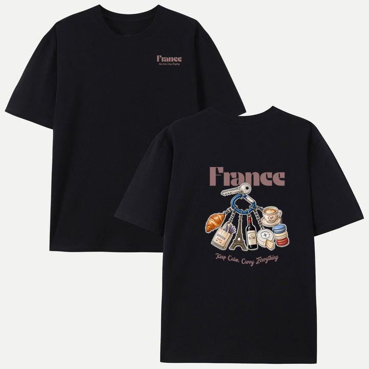 France Souvenir Keychain T-Shirt