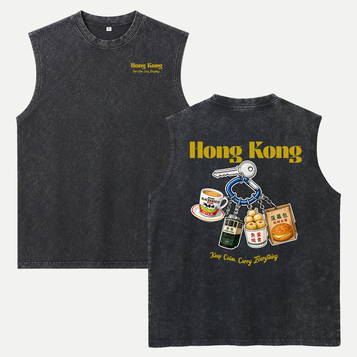 Hong Kong Street Food Keychain Graphic T-Shirt