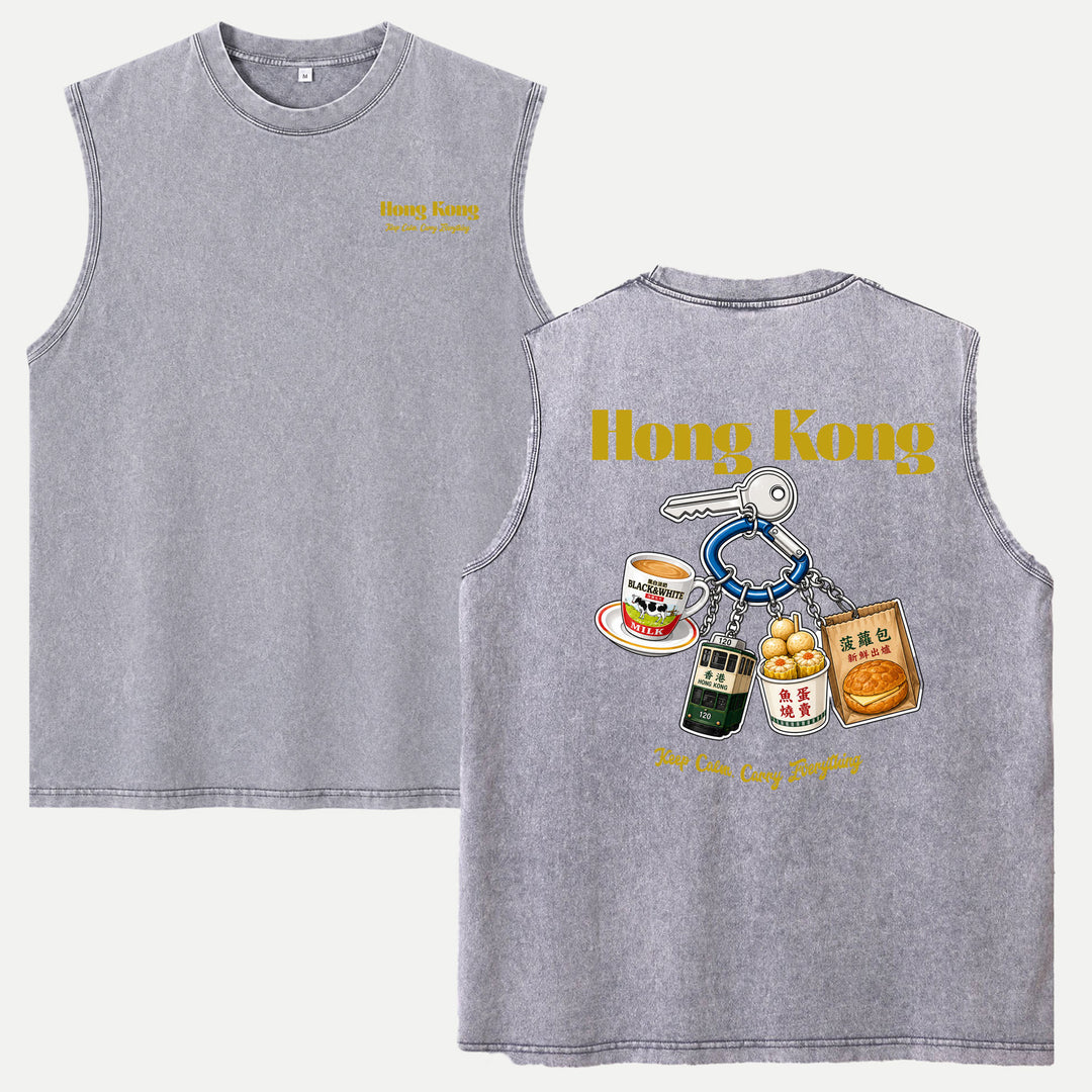 Hong Kong Street Food Keychain Graphic T-Shirt