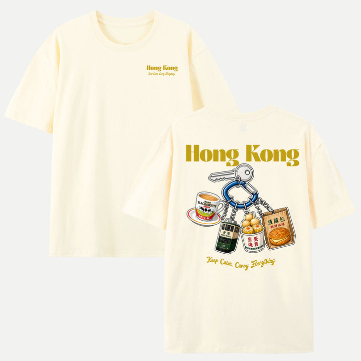 Hong Kong Street Food Keychain Graphic T-Shirt