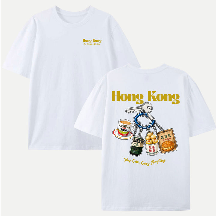 Hong Kong Street Food Keychain Graphic T-Shirt