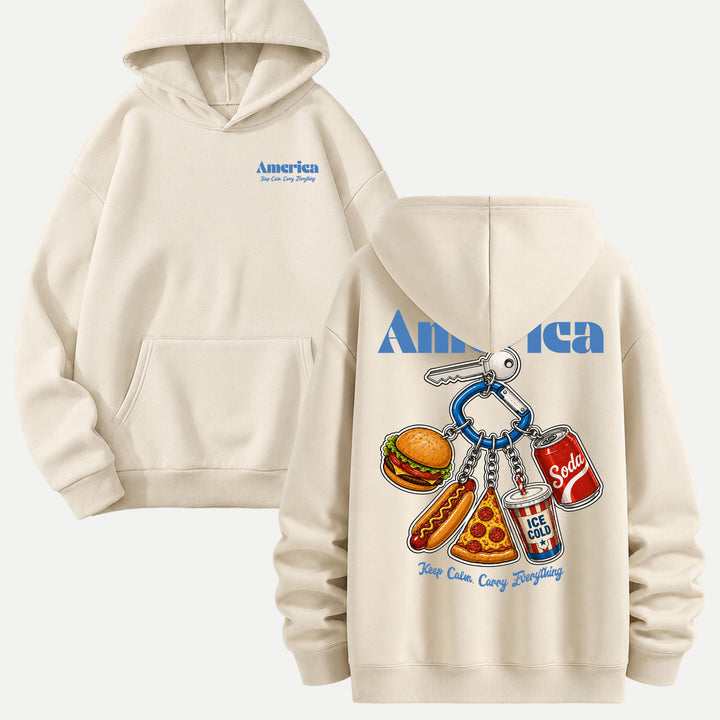America Fast Food Keychain Graphic T-Shirt