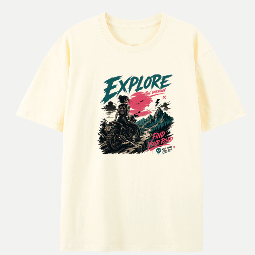 Explore The Unknown Motorcycle T-Shirt