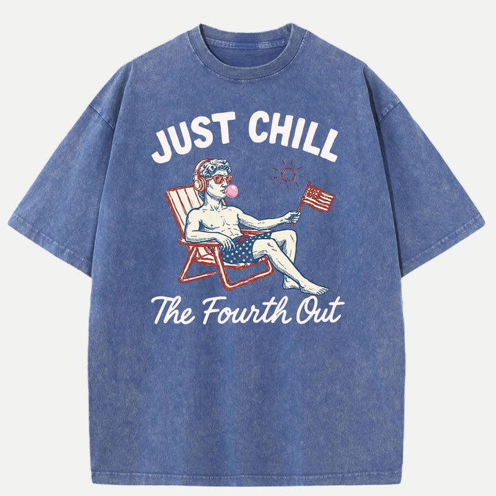 Just Chill The Fourth Out Statue Graphic T-Shirt