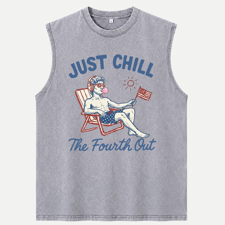 Just Chill The Fourth Out Statue Graphic T-Shirt