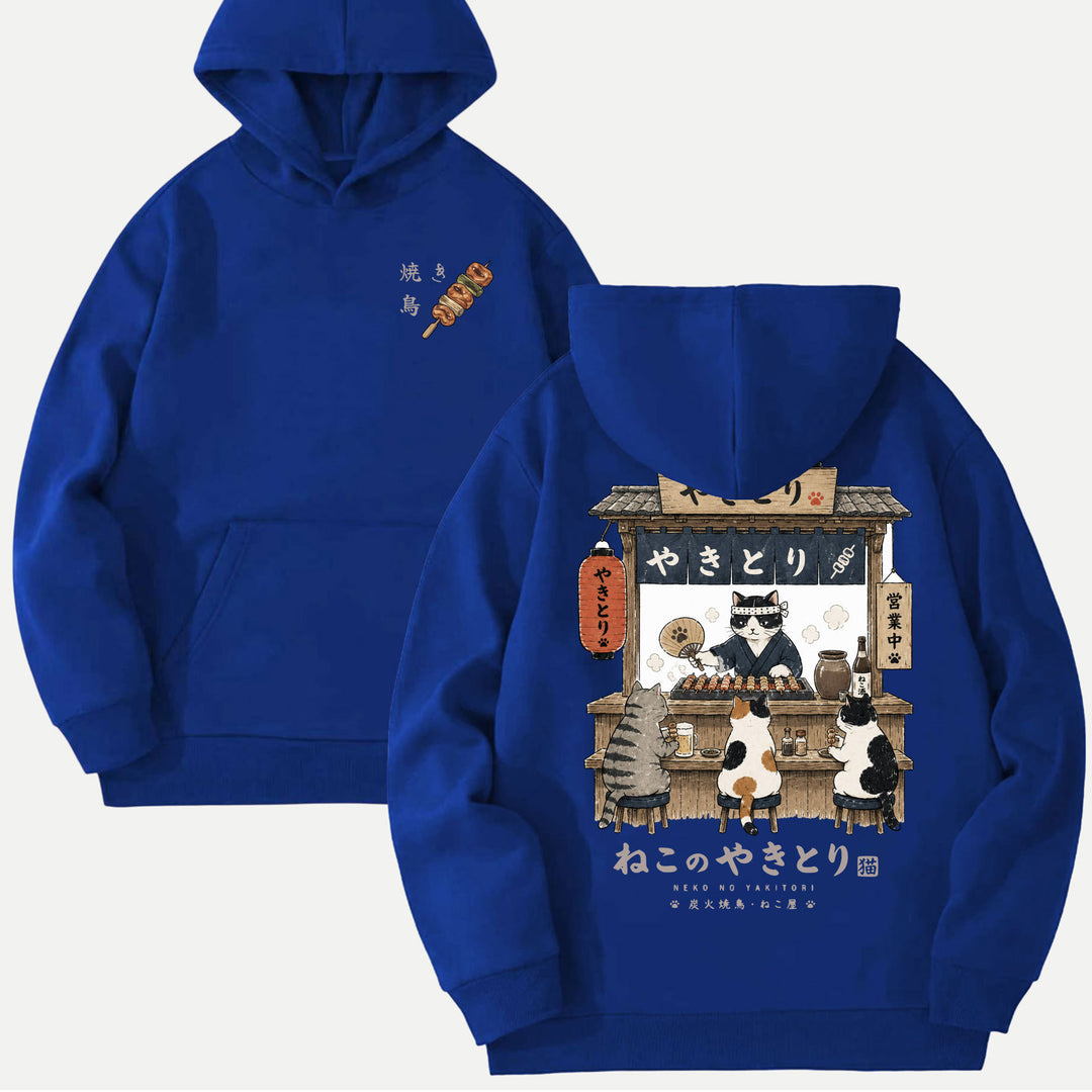 Japanese Neko No Yakitori Cat Graphic T-Shirt