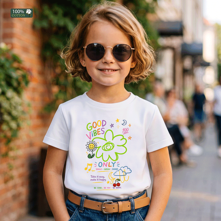 Good Vibes Only Kids Graphic T-Shirt