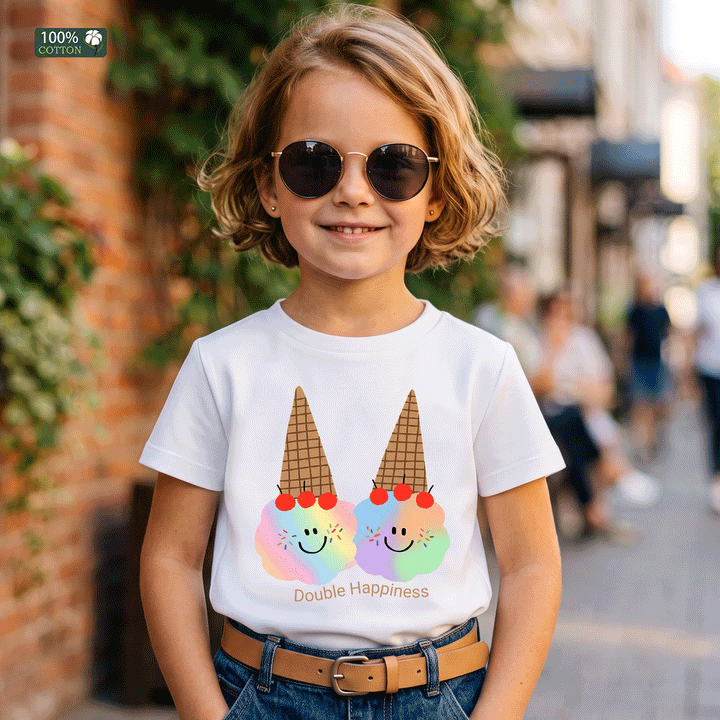 Double Happiness Ice Cream Kids Graphic T-Shirt