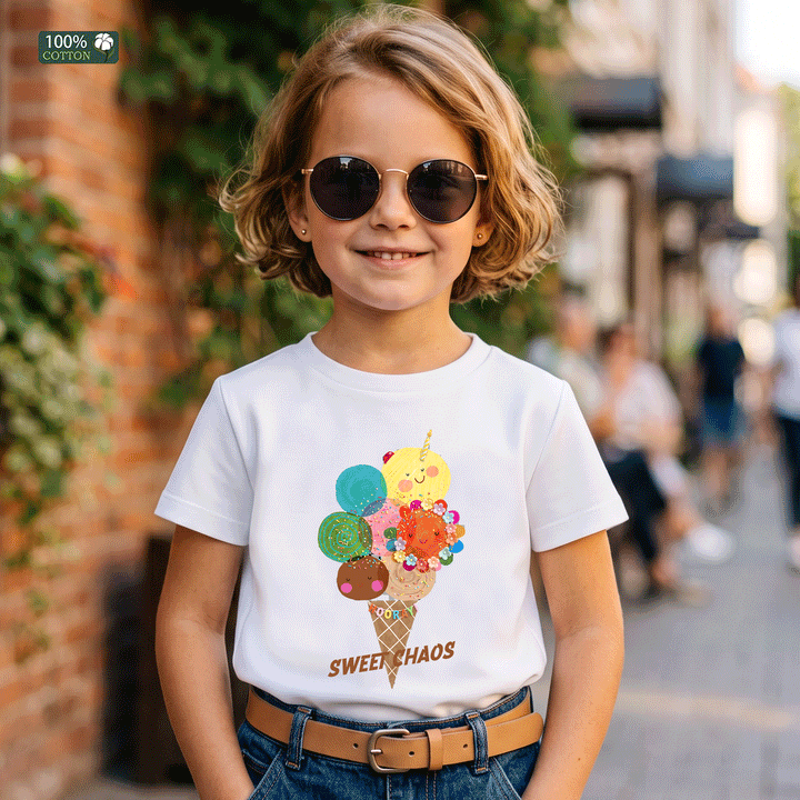 Sweet Chaos Ice Cream Kids Graphic T-Shirt