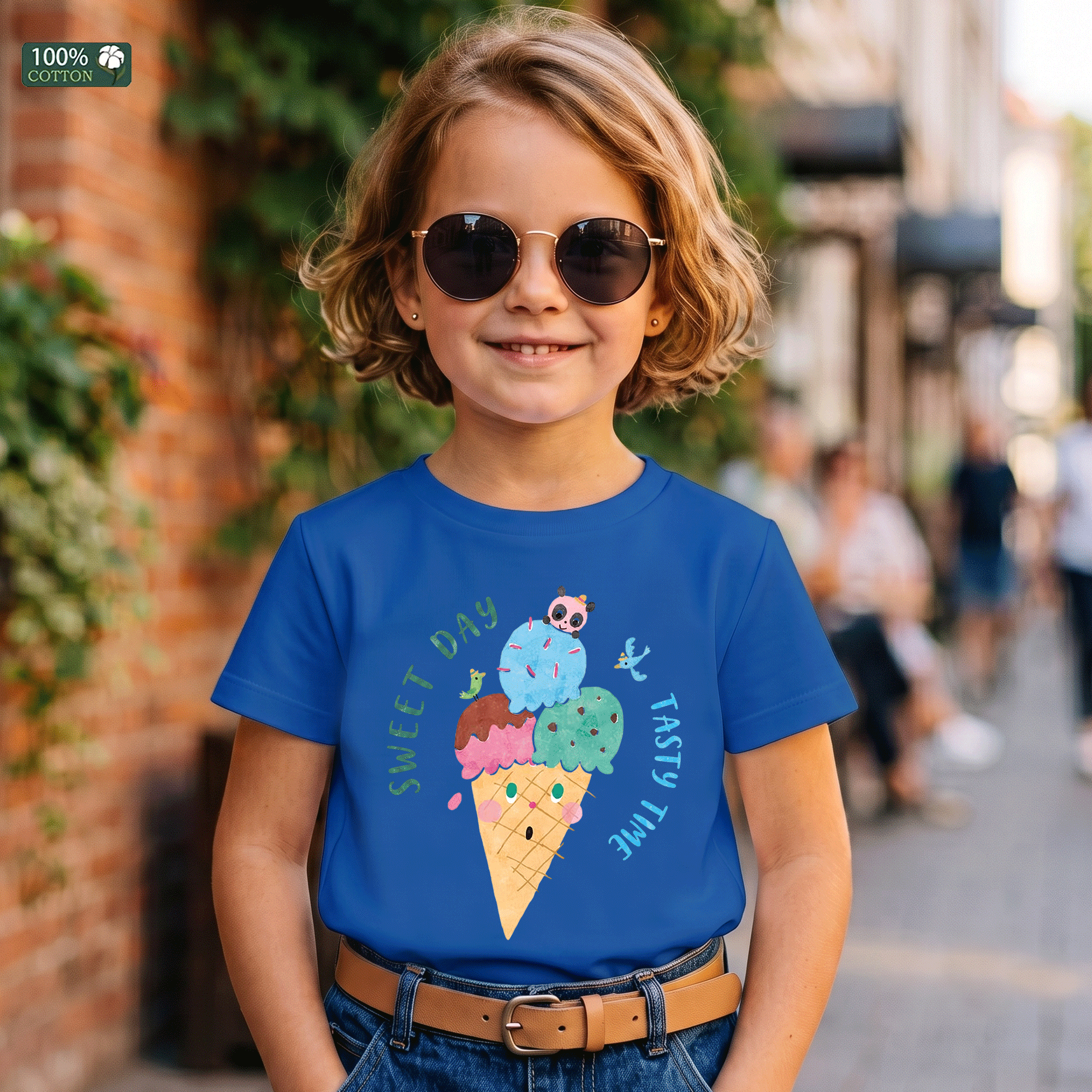 Sweet Day Tasty Time Ice Cream Kids Graphic T-Shirt