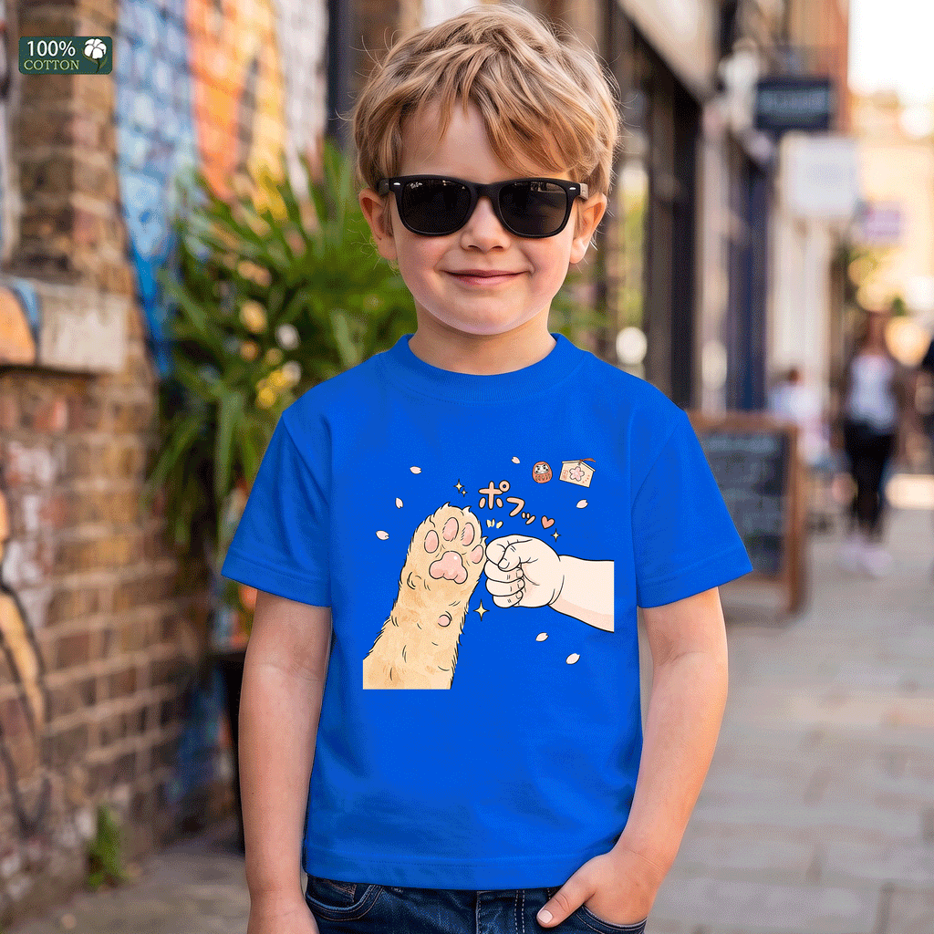 Cat Paw Fist Bump Kids T-Shirt