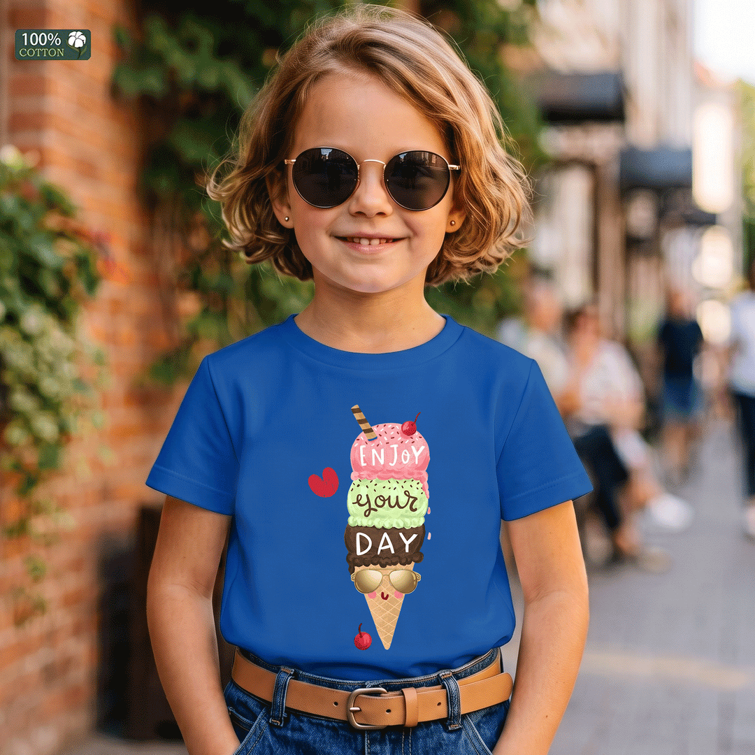 Enjoy Your Day Ice Cream Kids Graphic T-Shirt