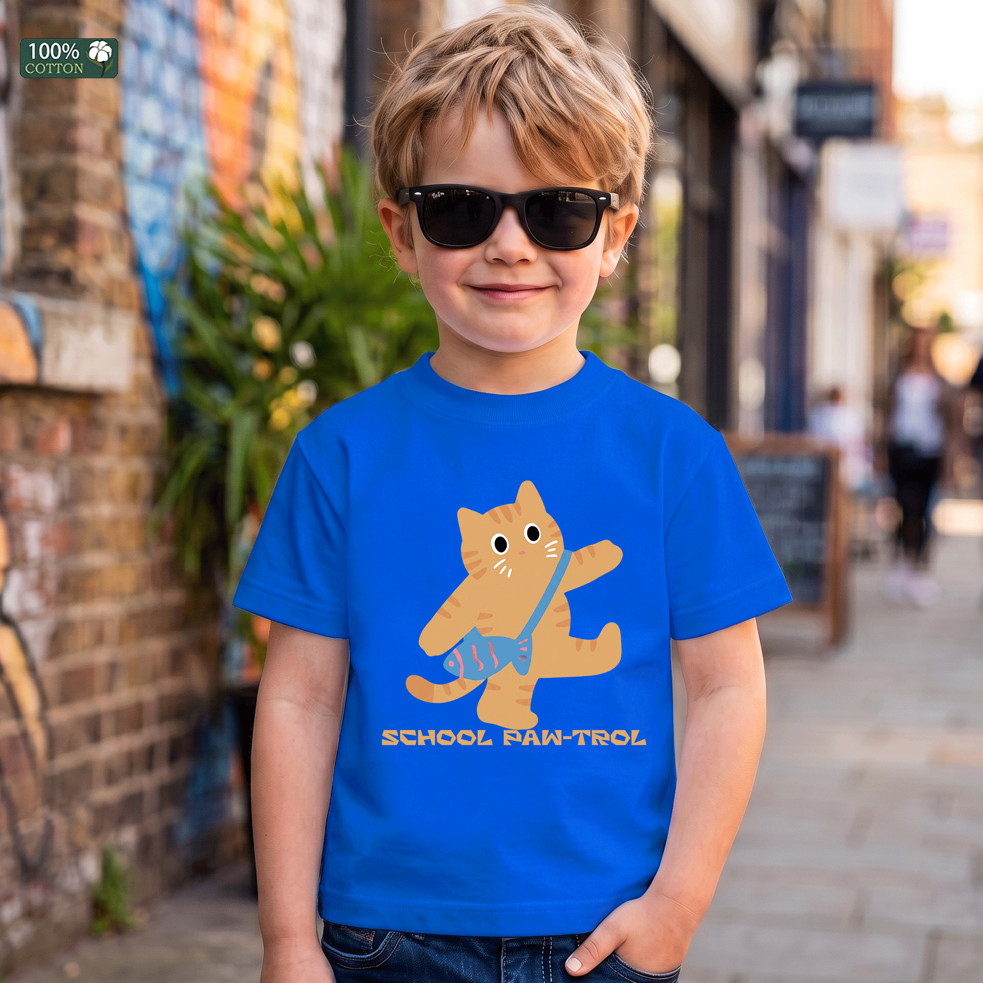 School Paw-Trol Cat Kids T-Shirt