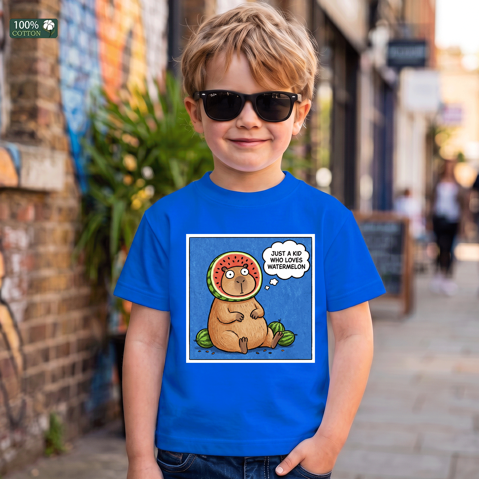 Just a Kid Who Loves Watermelon Capybara T-Shirt