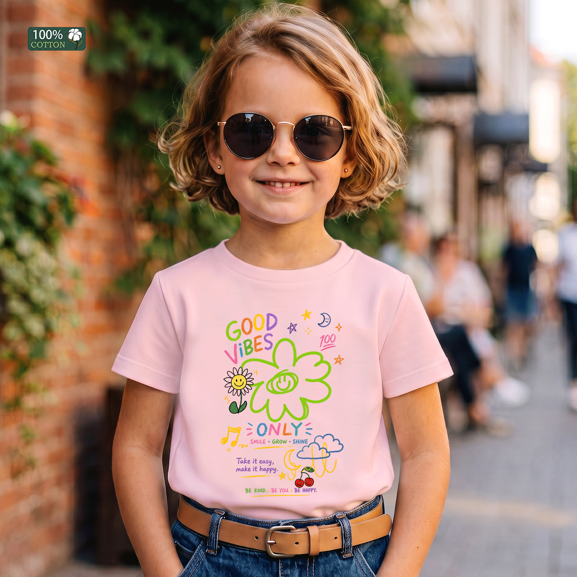Good Vibes Only Kids Graphic T-Shirt