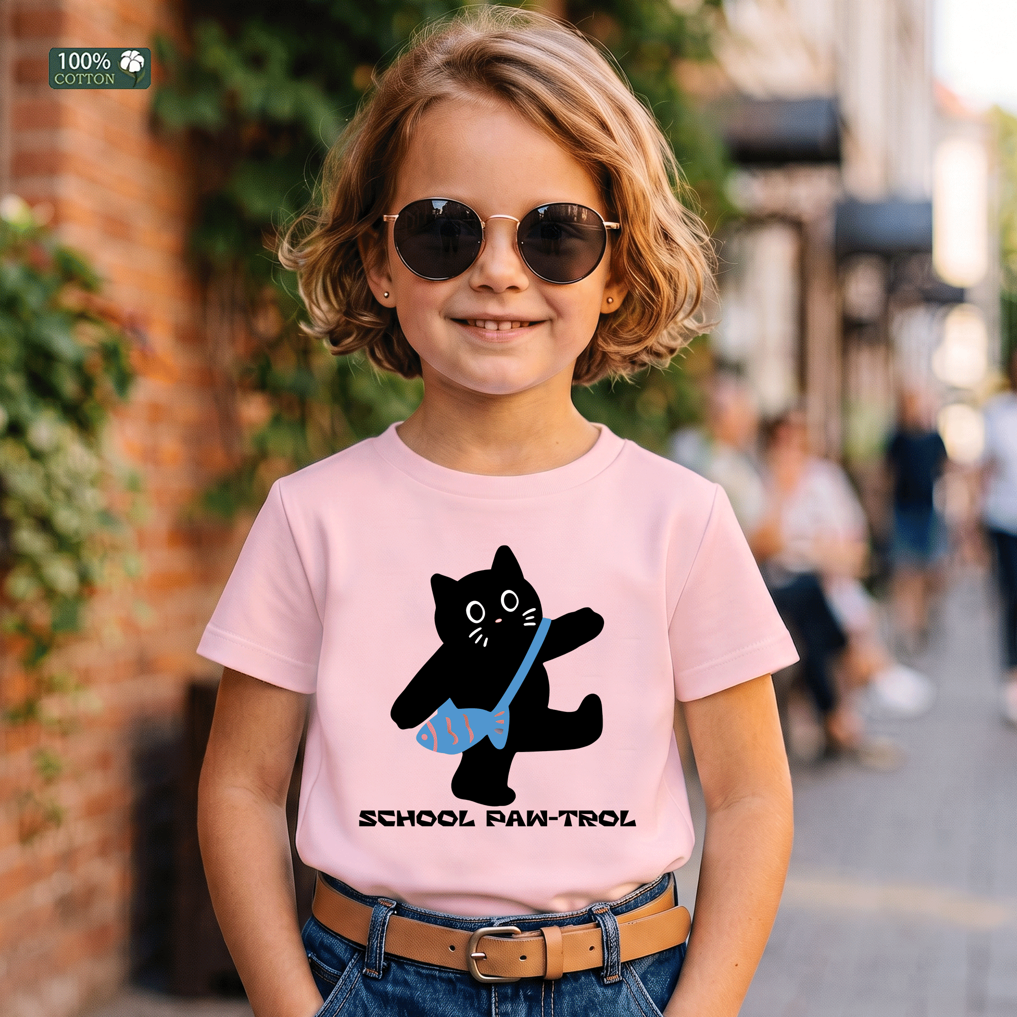 School Paw-Trol Cat Kids T-Shirt