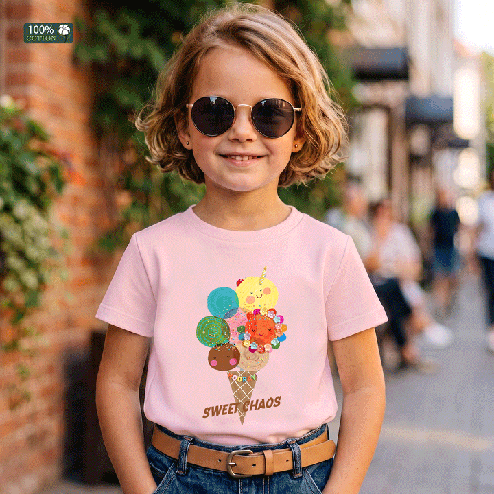 Sweet Chaos Ice Cream Kids Graphic T-Shirt