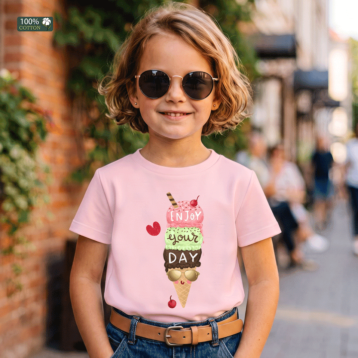 Enjoy Your Day Ice Cream Kids Graphic T-Shirt