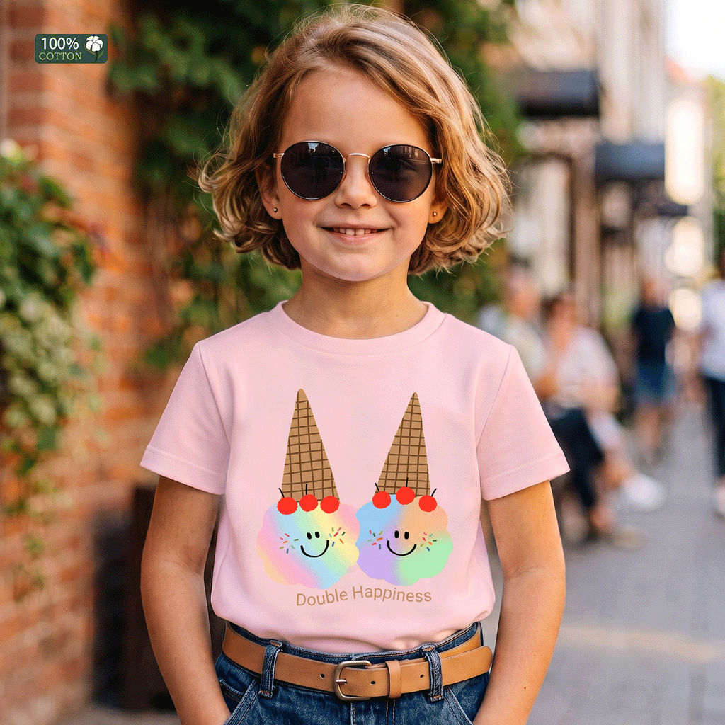 Double Happiness Ice Cream Kids Graphic T-Shirt