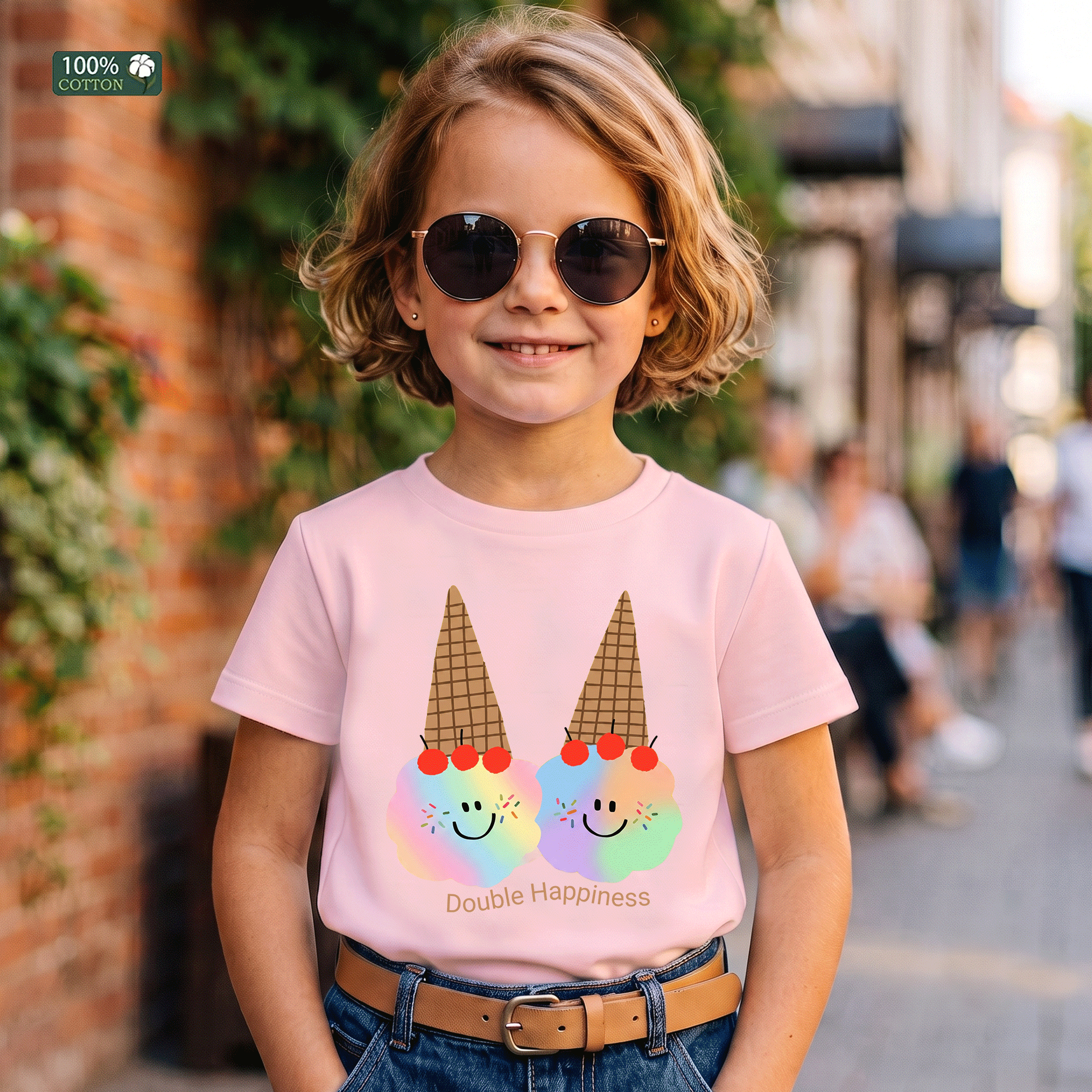Double Happiness Ice Cream Kids Graphic T-Shirt