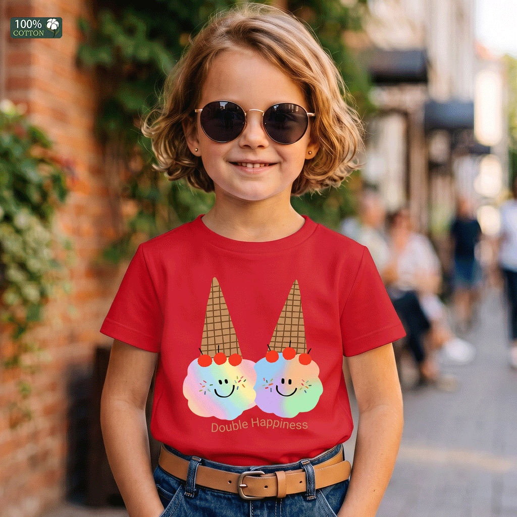 Double Happiness Ice Cream Kids Graphic T-Shirt