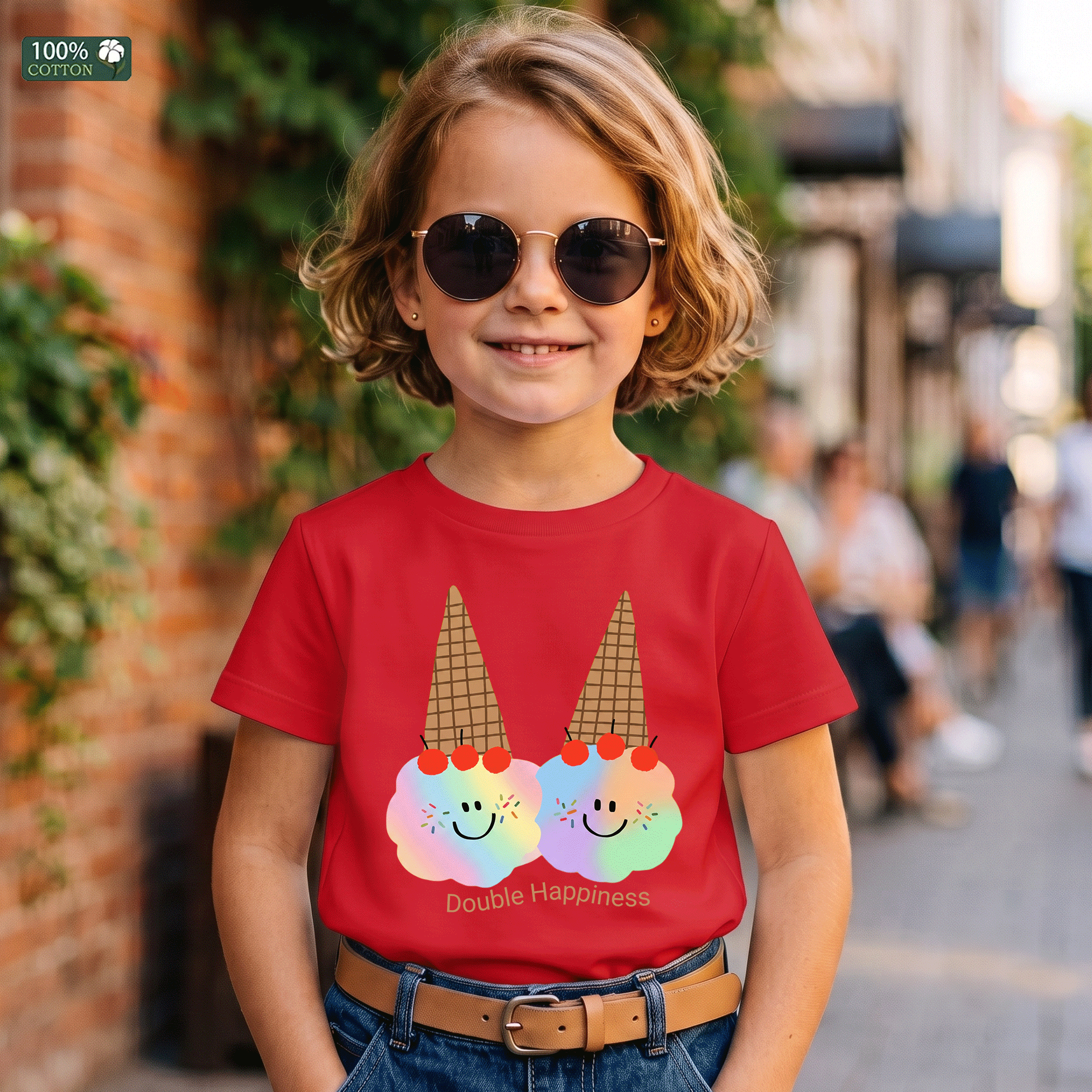 Double Happiness Ice Cream Kids Graphic T-Shirt