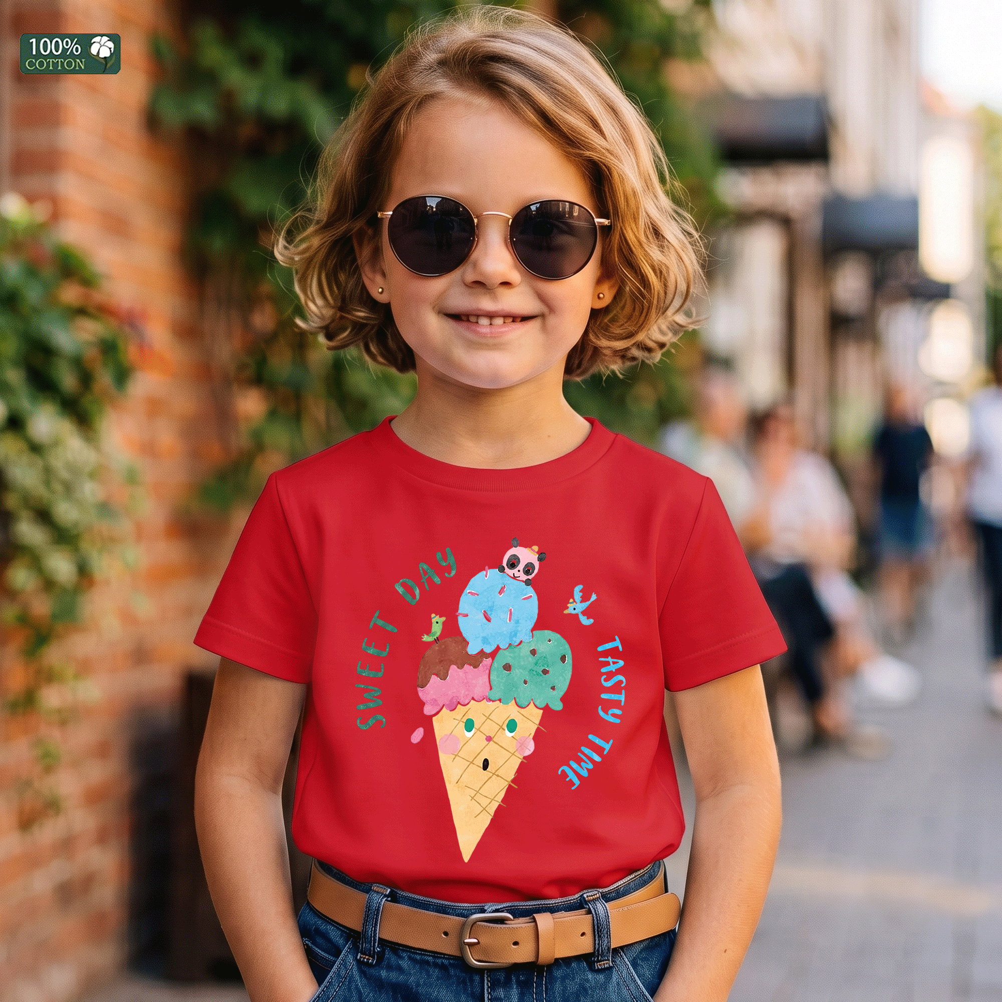 Sweet Day Tasty Time Ice Cream Kids Graphic T-Shirt